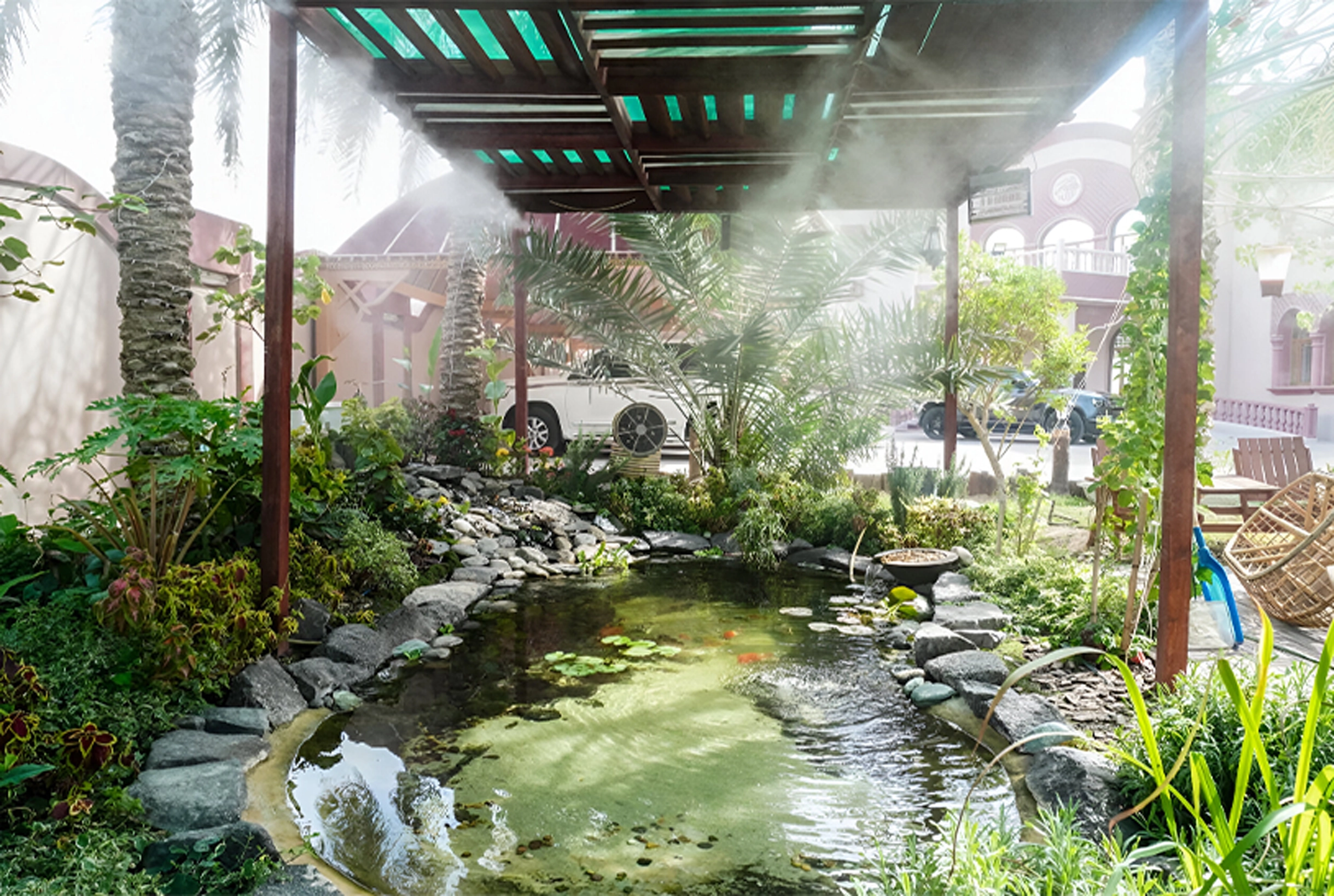 mist fountain cooling system in Dubai, UAE